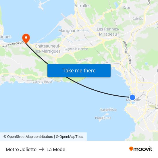Métro Joliette to La Mède map