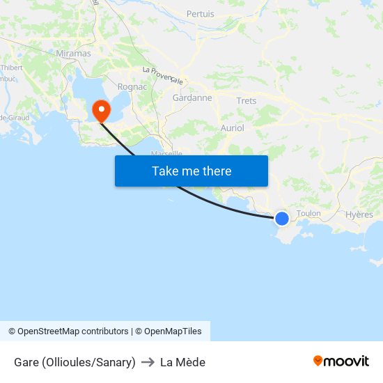 Gare (Ollioules/Sanary) to La Mède map