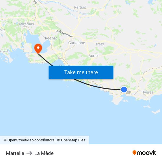 Martelle to La Mède map