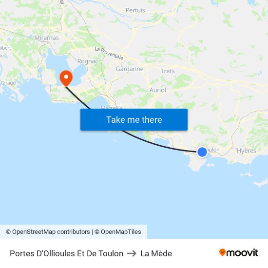 Portes D'Ollioules Et De Toulon to La Mède map