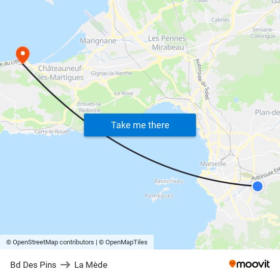 Bd Des Pins to La Mède map