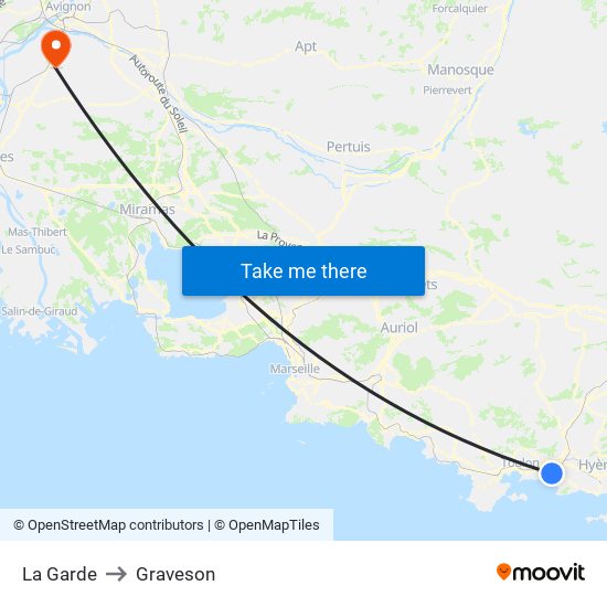 La Garde to Graveson map