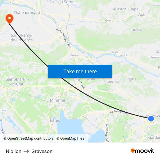 Niollon to Graveson map