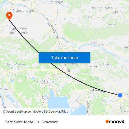 Parc Saint-Mitre to Graveson map