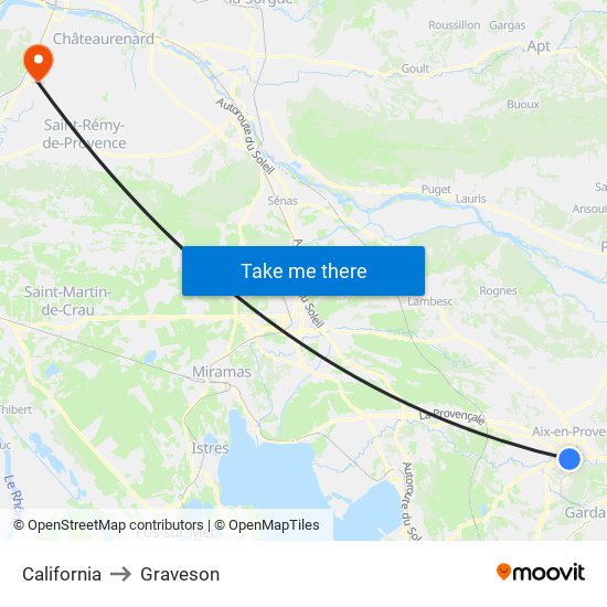 California to Graveson map