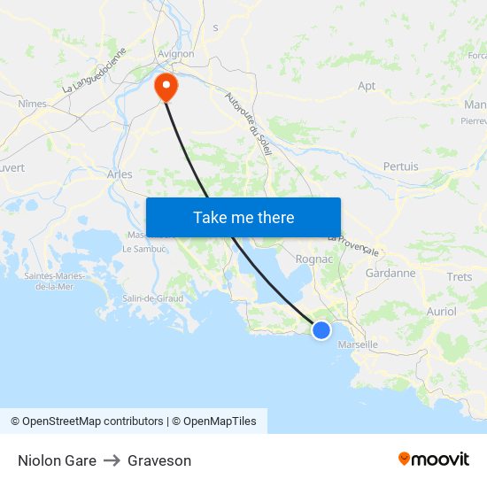 Niolon Gare to Graveson map