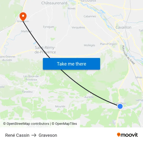 René Cassin to Graveson map