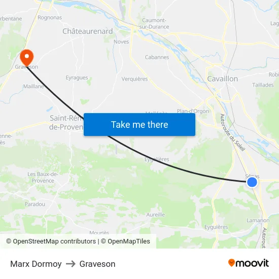 Marx Dormoy to Graveson map