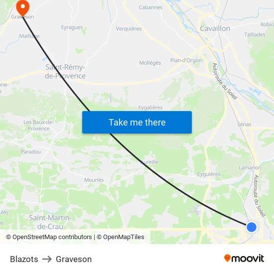 Blazots to Graveson map