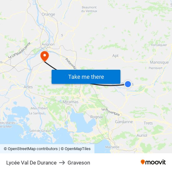 Lycée Val De Durance to Graveson map