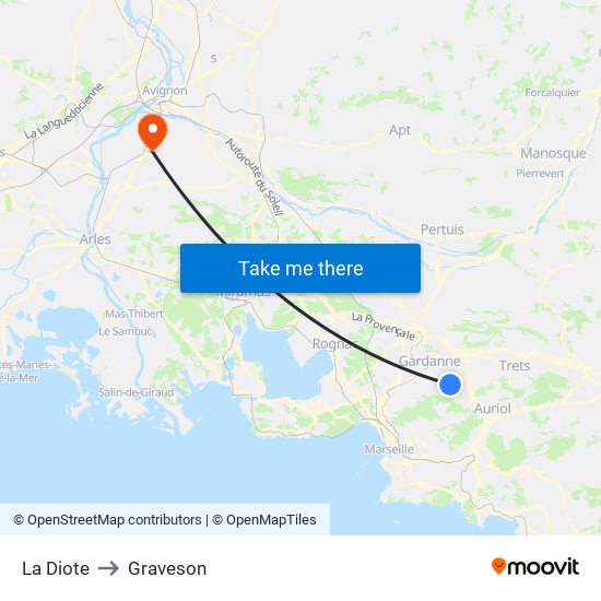 La Diote to Graveson map