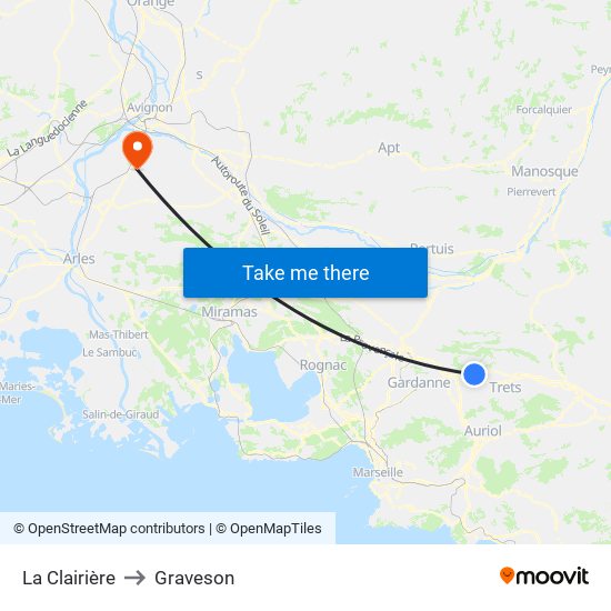 La Clairière to Graveson map
