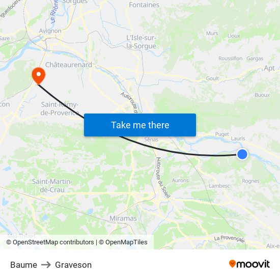 Baume to Graveson map