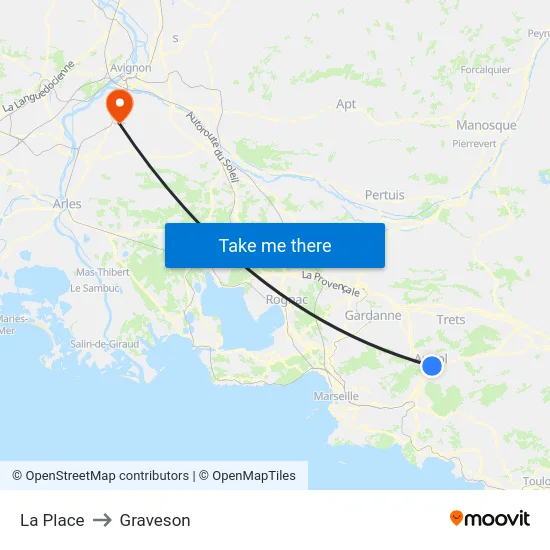 La Place to Graveson map