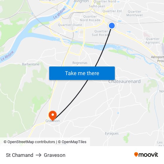 St Chamand to Graveson map