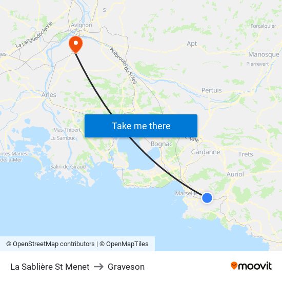 La Sablière St Menet to Graveson map