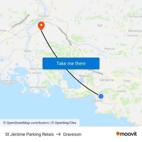St Jérôme Parking Relais to Graveson map
