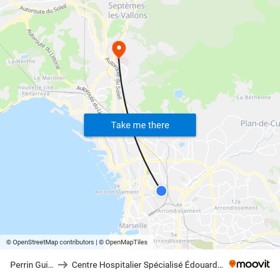 Perrin Guigou to Centre Hospitalier Spécialisé Édouard Toulouse map