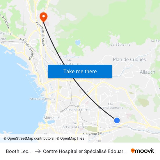 Booth Lecache to Centre Hospitalier Spécialisé Édouard Toulouse map