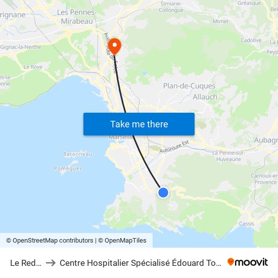 Le Redon to Centre Hospitalier Spécialisé Édouard Toulouse map