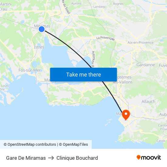 Gare De Miramas to Clinique Bouchard map