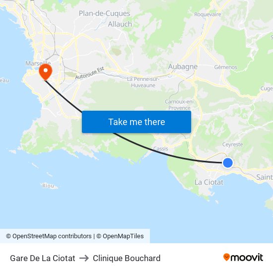 Gare De La Ciotat to Clinique Bouchard map