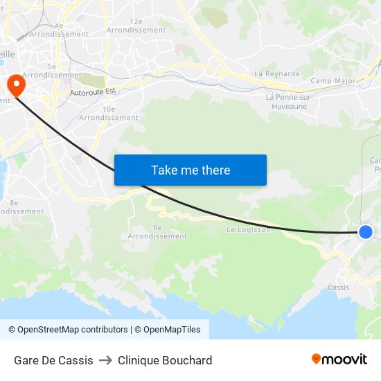 Gare De Cassis to Clinique Bouchard map