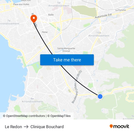 Le Redon to Clinique Bouchard map