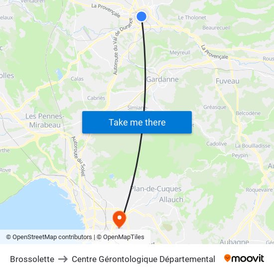 Brossolette to Centre Gérontologique Départemental map