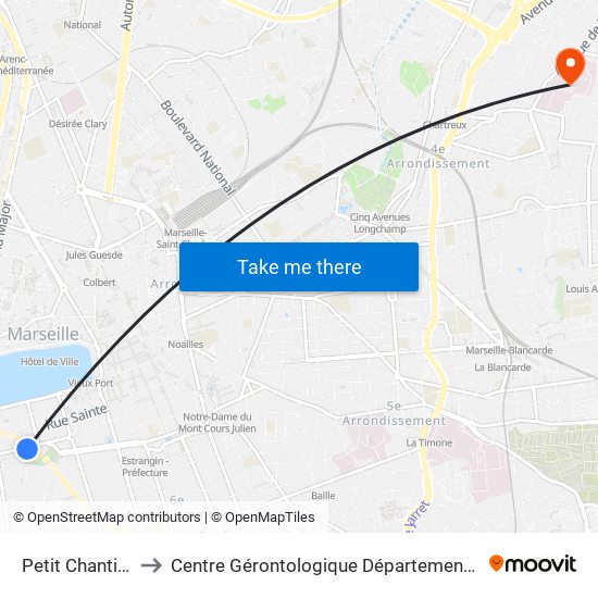 Petit Chantier to Centre Gérontologique Départemental map