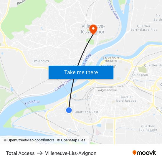 Station Elf to Villeneuve-Lès-Avignon map