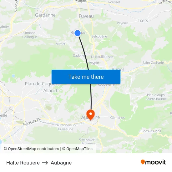 Halte Routiere to Aubagne map