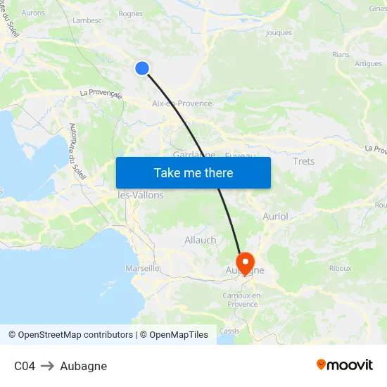 C04 to Aubagne map