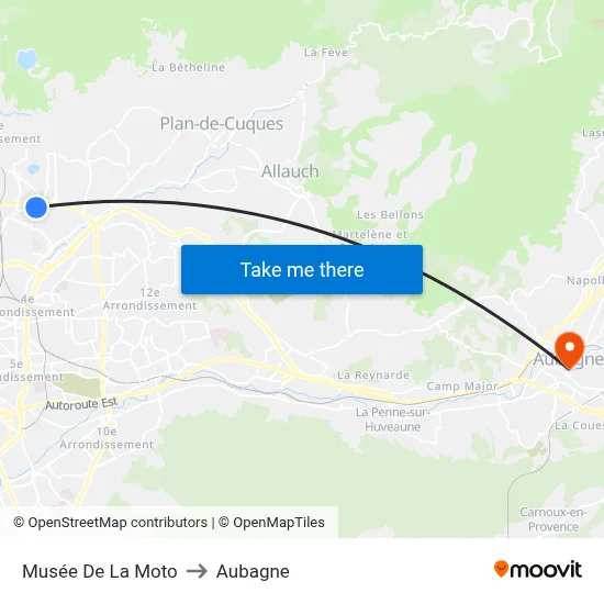 Musée De La Moto to Aubagne map