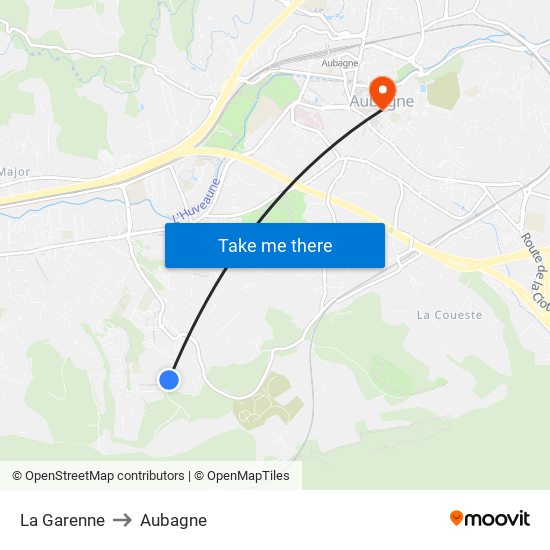 La Garenne to Aubagne map