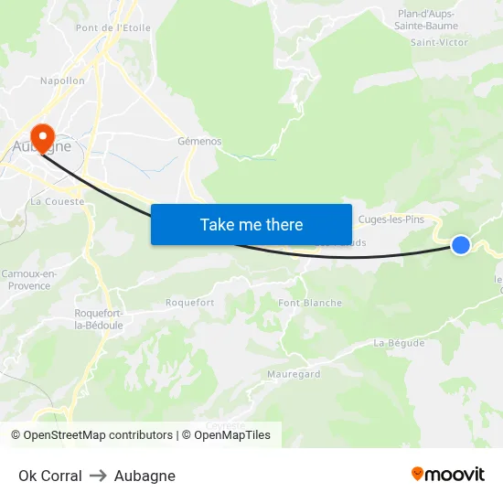 Ok Corral to Aubagne map