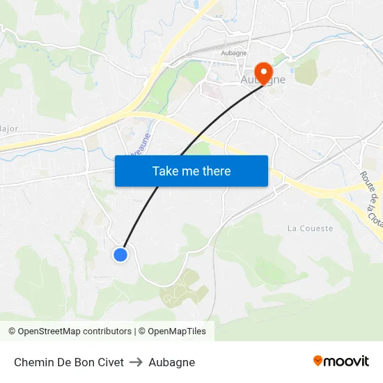 Chemin De Bon Civet to Aubagne map