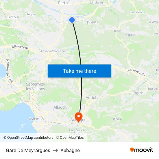 Gare De Meyrargues to Aubagne map