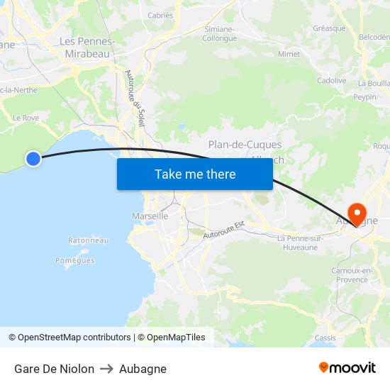 Gare De Niolon to Aubagne map