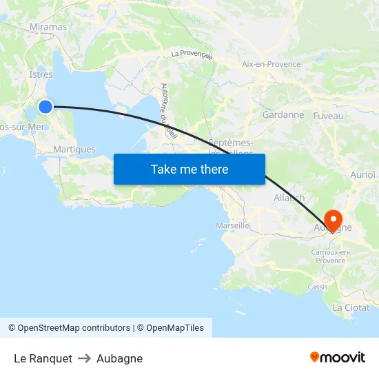 Le Ranquet to Aubagne map