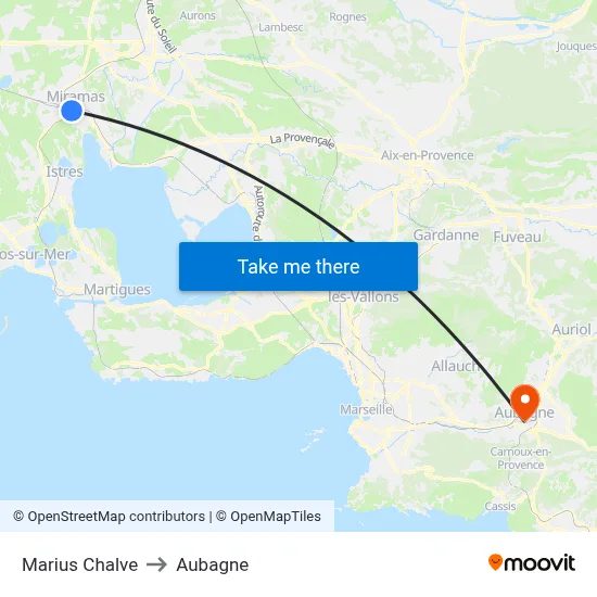 Marius Chalve to Aubagne map