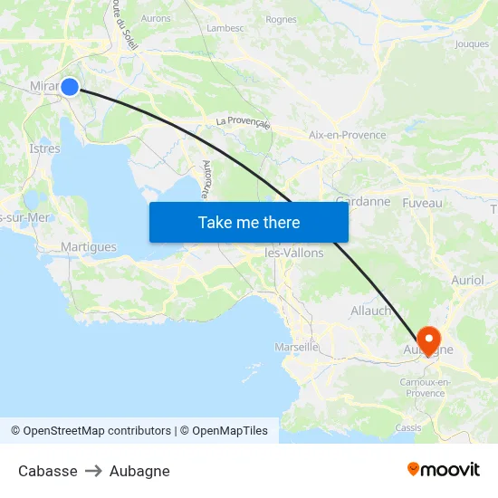 Cabasse to Aubagne map