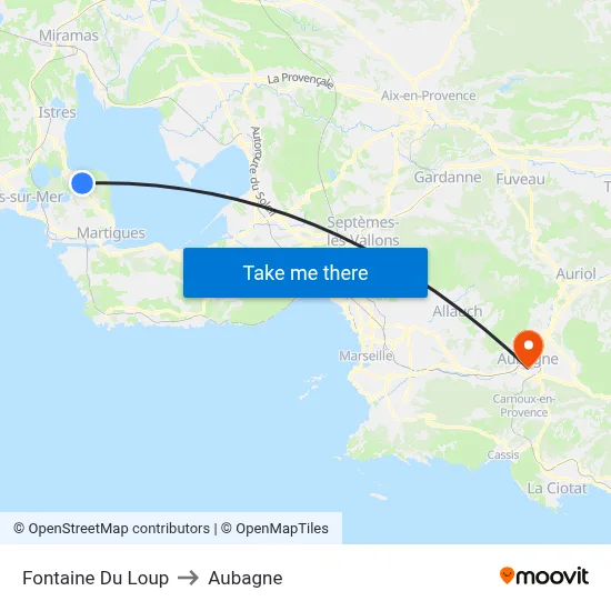 Fontaine Du Loup to Aubagne map