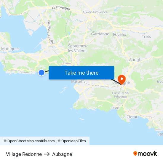 Village Redonne to Aubagne map