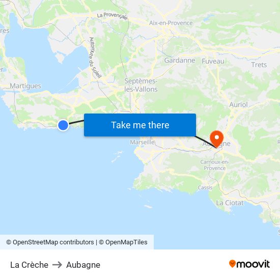 La Crèche to Aubagne map