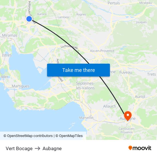 Vert Bocage to Aubagne map