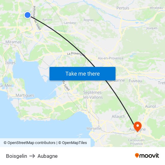 Boisgelin to Aubagne map