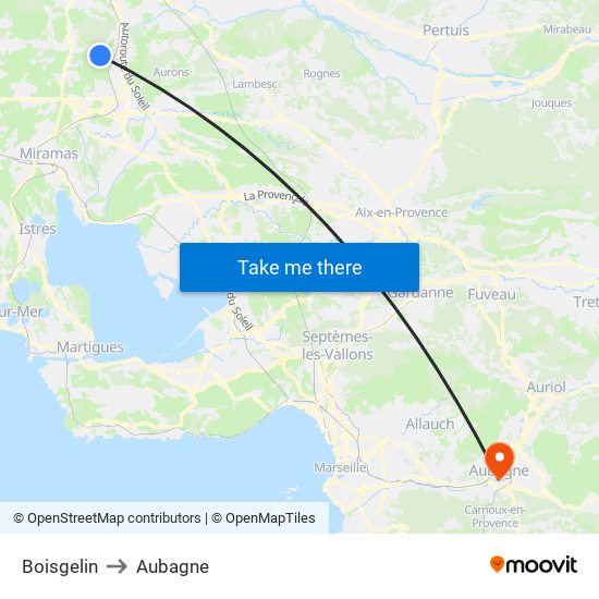 Boisgelin to Aubagne map