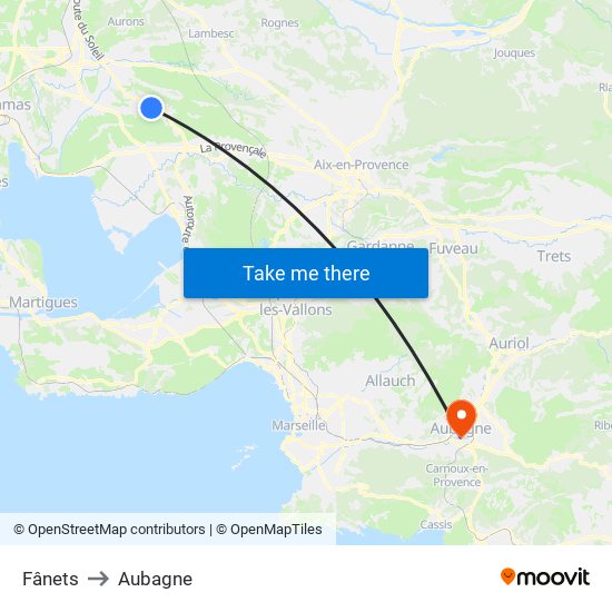 Fânets to Aubagne map