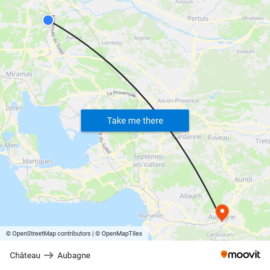 Château to Aubagne map